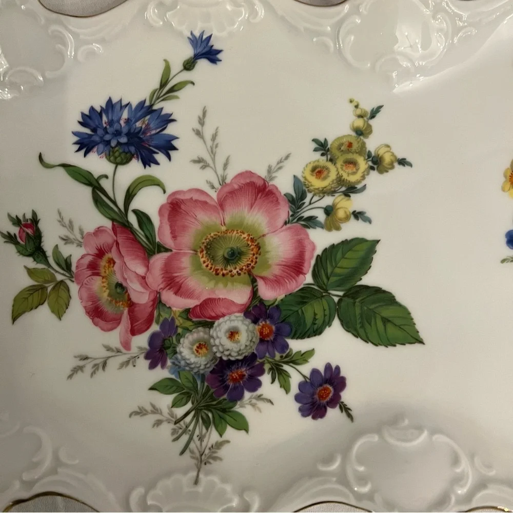 Vintage Kaiser West Germany Floral Porcelain China Trinket Tray Serving Dish - Picture 5 of 12